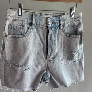 Light Blue Distressed Denim Shorts 90’s Girlfriend Shorts
